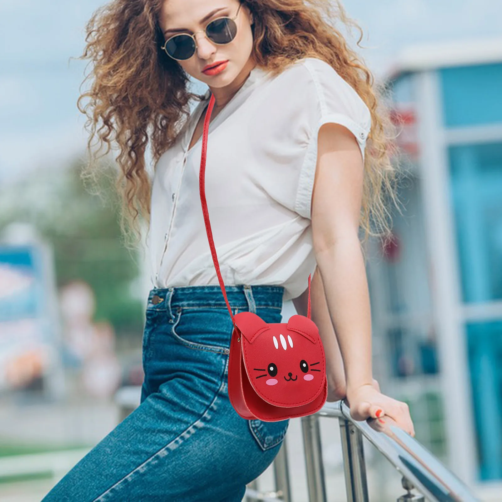 

Adorable Kitten Crossbody Bag PU Teen Purse Purple Cat Gifts Girls Ages 11-14 Purses Trendy Accessories Zero Wallet