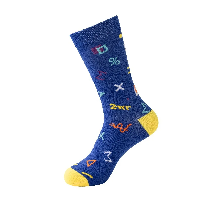 격자 무늬 기하학적 다이아몬드 패턴 색상 대비 혼합 하라주쿠 힙합 스타일 남성용 편안한 통기성 미드 카프 양말(5쌍)