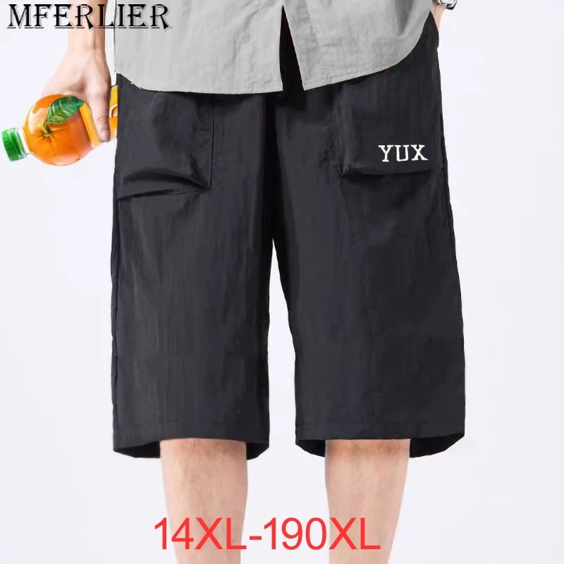 

Summer Solid men's quick-drying bubble striped five-point shorts plus size casual sports 190xl 14xl short pants men 12XL