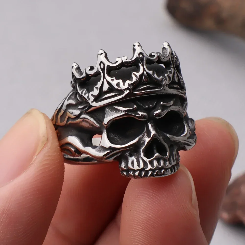 متعدد نمط الفولاذ المقاوم للصدأ خواتم على شكل جمجمة للرجال الشرير الهيب هوب شخصية الهيكل العظمي القوطية خاتم هدية اكسسوارات بالجملة