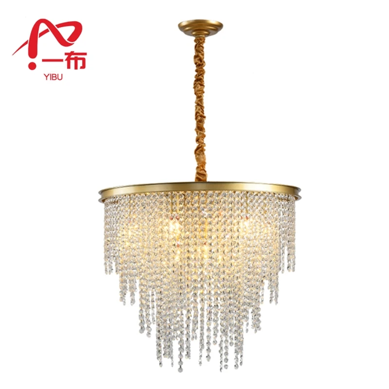 

New Nordic Gold Chandelier For Living Room Bedroom Kitchen Black Wrought Iron Lamp Body Crystal Lampshade LED Lighting Fixtures