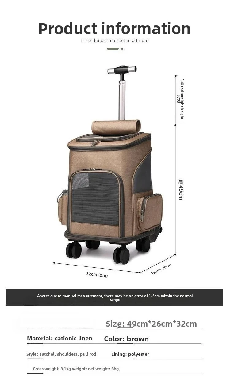 Portable Foldable Backpack Pet Trolley Case Cat Pet Bag Cat Bag Going Out Bag factory price