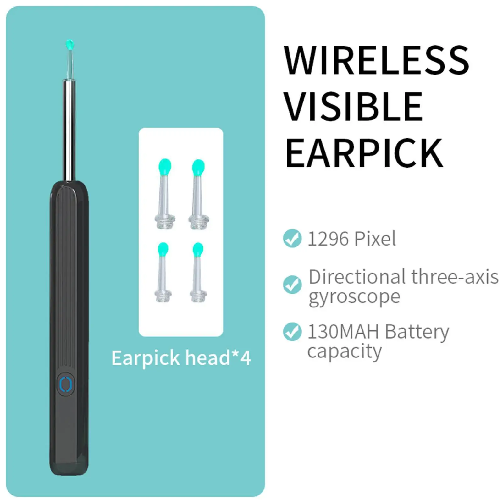 Smart Visual Ear Cleaner Wireless Otoscope Ear Wax Ear with Ear NE3 Cleaning Kit Removal Sticks Endoscope Camera Tool Kit