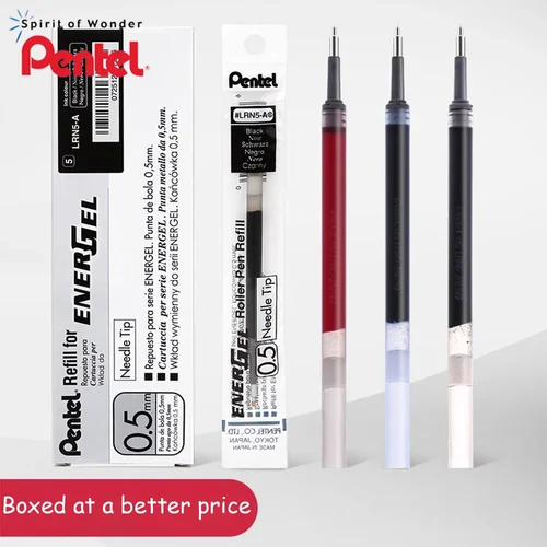 Imagen 1 del producto Recambio de bolígrafo de Gel Pentel japonés, suministros de arte, accesorios de oficina, recambios de secado rápido LRN5, papelería escolar para estudiantes de 0,5mm, 12 Uds.
