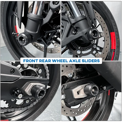 Imagen 2 del producto Deslizadores de eje 450SS 450SR 450NK para motocicleta CFMOTO 450 SS NK, Protector de brazo basculante trasero, horquilla de eje de rueda delantera