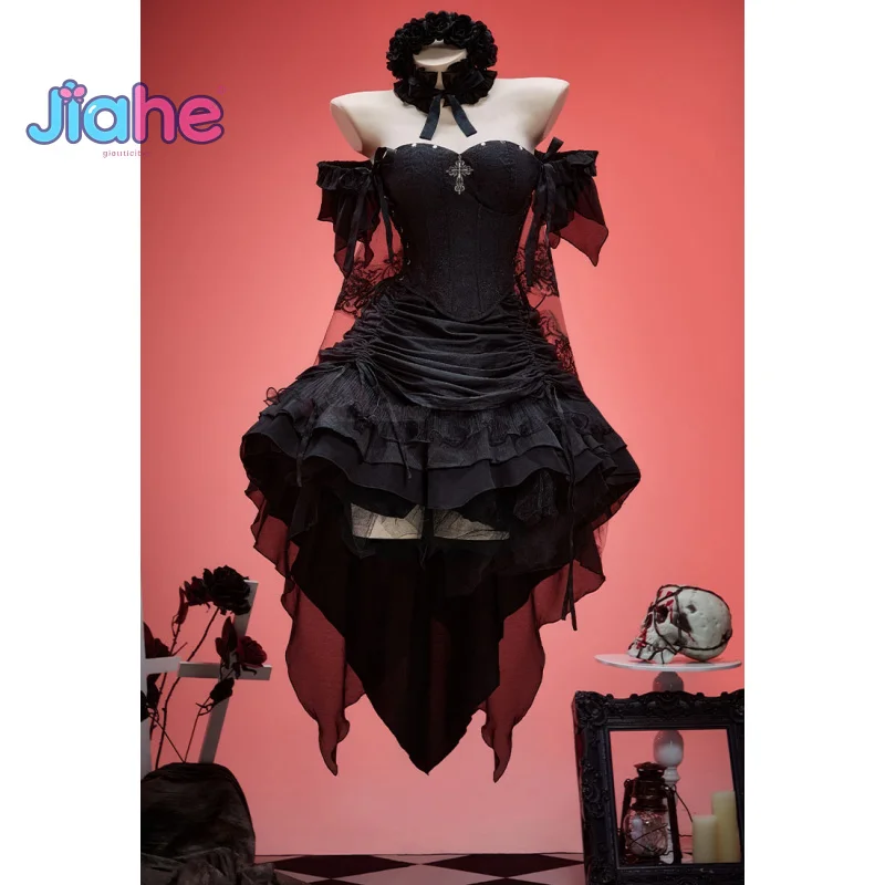 MisaMisa 2025 New Anime DEATH NOTE Cosplay Costume Halloween Party Dark Gothic Wedding Dress Accessories Props Women's Uniform