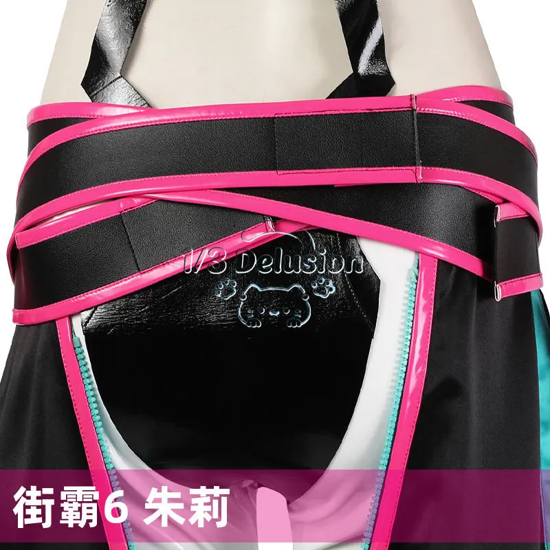 Anime game series: Street Fighter 6 Juri Han Cosplay Costume Women Game Same Style Cosplay Outfit Set Hallowen Play Role Clothes view 4