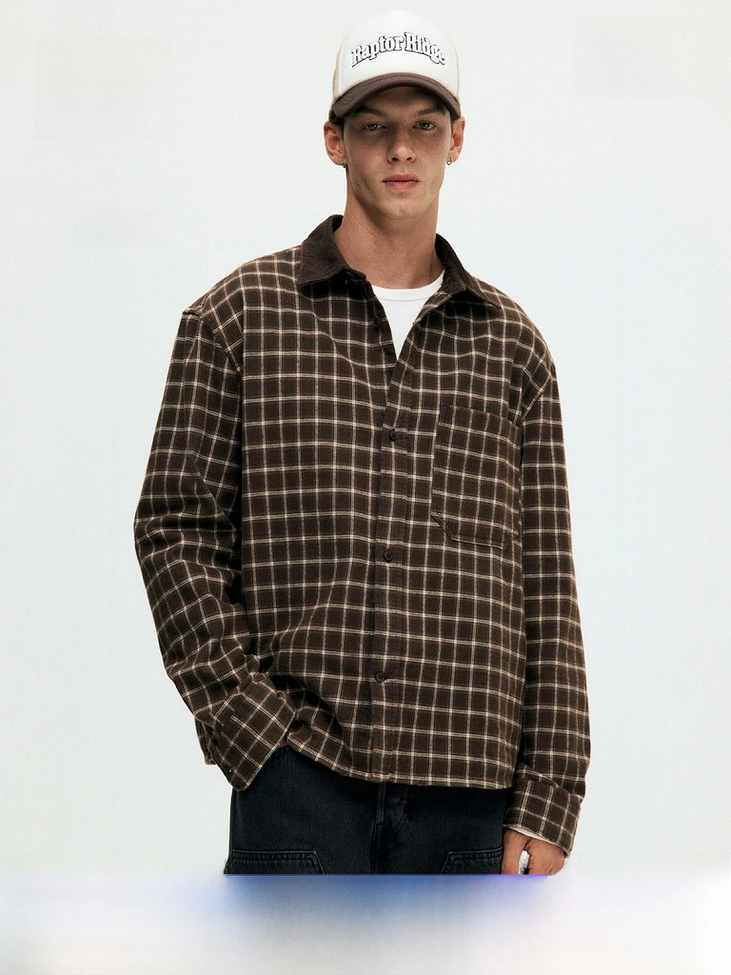 

H&M Men's Loose Fit ort Plaid Flannel irt Button Sle Cotton Material Daily Wear Long Sve Ultra ort Length Open Car...