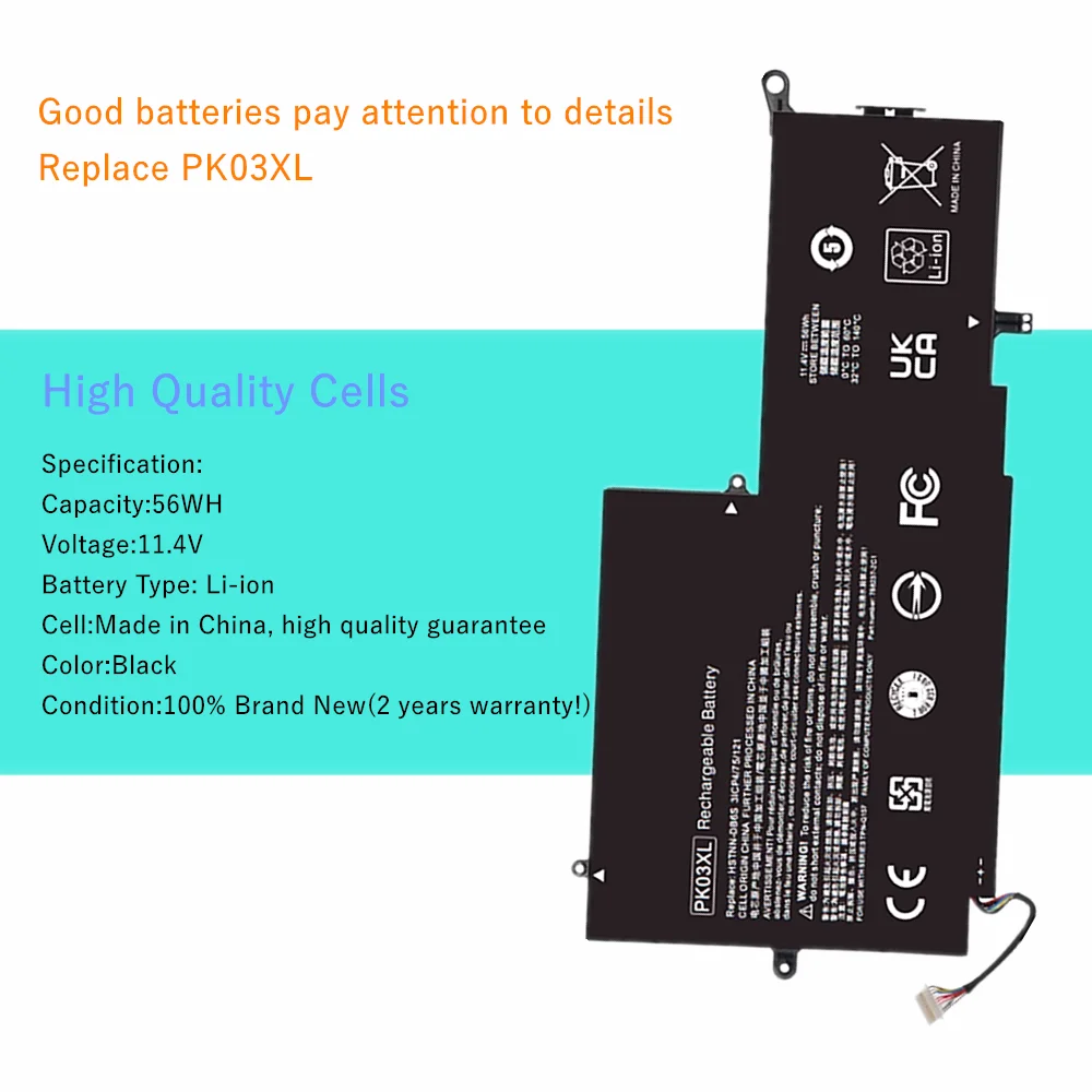 PK03XL Laptop battery For HP Pro X360 13 G1 13-4003dx13-4005dx 13-4010ca HSTNN-DB6S 788237-2C1 788237-2C2 789116-005 TPN-Q157