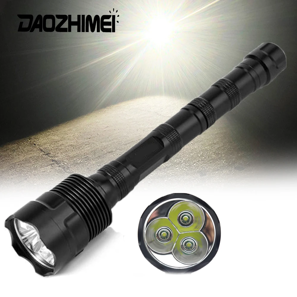 

3800LM 3*XML T6 Super Bright LED Flashlight 5 Mode powerful Tactical self defense 18650 Camping Torch Hunt lamp Flash Light