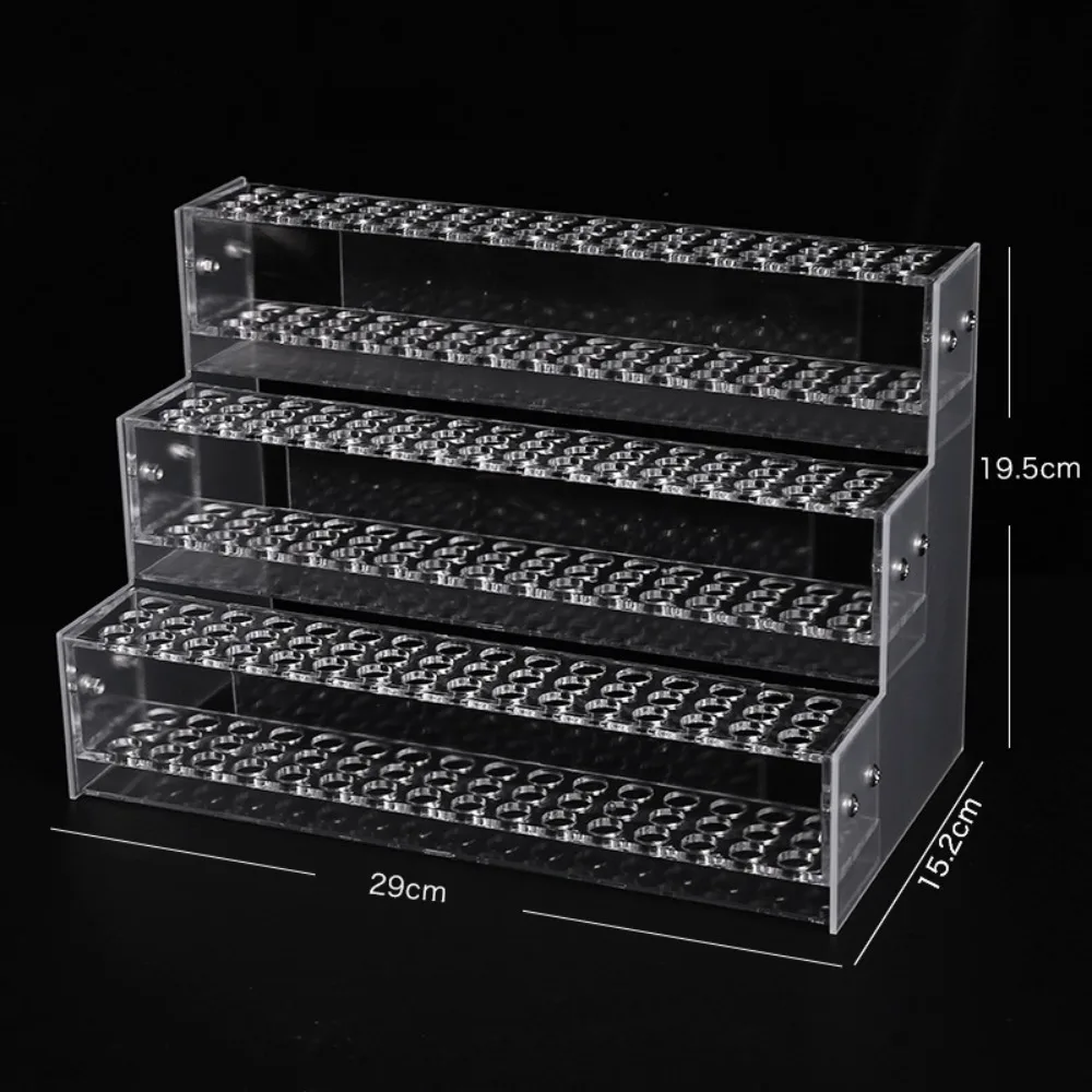 

1/2/3/4 Layer Mark Pen Holder Transparent Ladder Type Makeup Brush Holder Large Capacity Durable Stationery Display Shelf