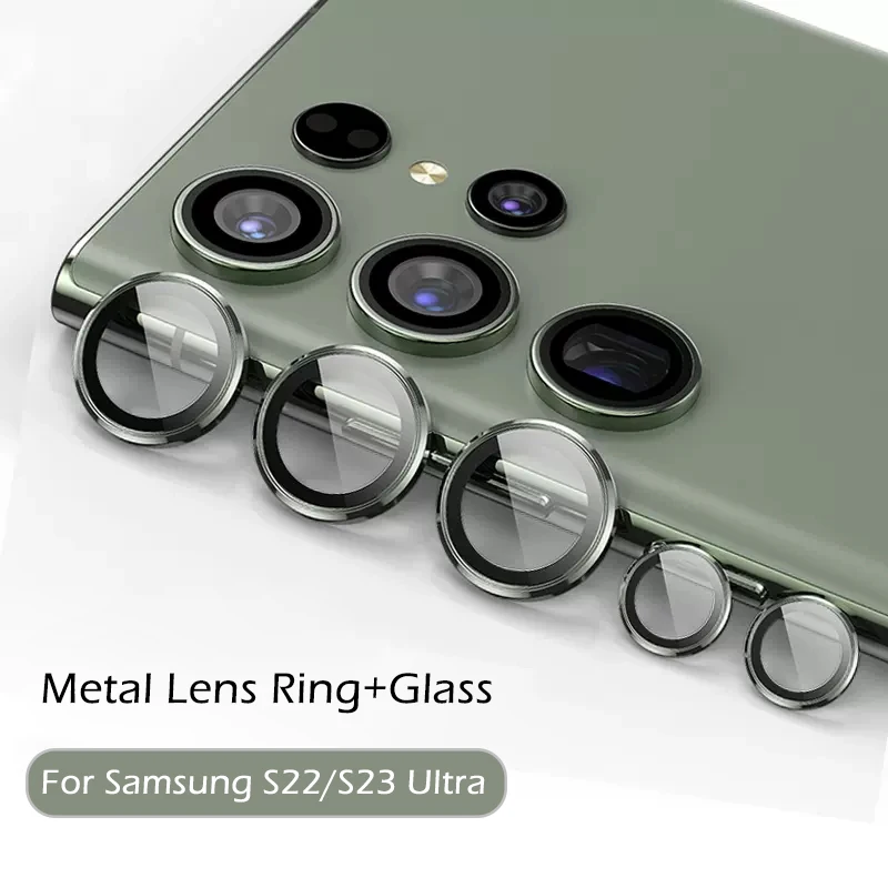 Camera Protector For Samsung S22 S23 Ultra 5G S23plus Metal Lens Ring Tempered Glass For Samsung S23 Ultra S22Ultra 5G