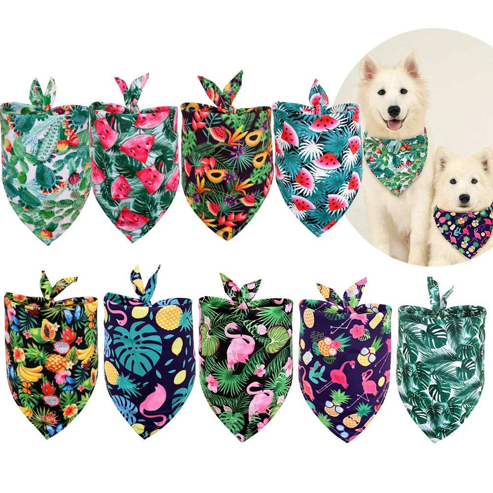 Thin Fruit Print Dog Cat Bandana Triangle Scarf Bibs Pet Grooming Products Stuff Shiba Inu Golden Retriever mascotas Accessories