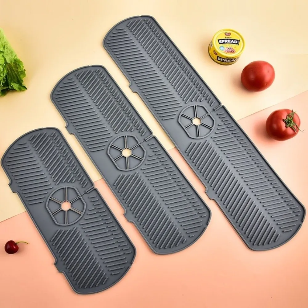 

Силиконовая сливная накладка для смесителя, противоскользящая, брызгозащищенная защита для сушки слива, легко очищаемая водоуловитель, коврик для кухонной мойки, коврик для использования в ванной комнате