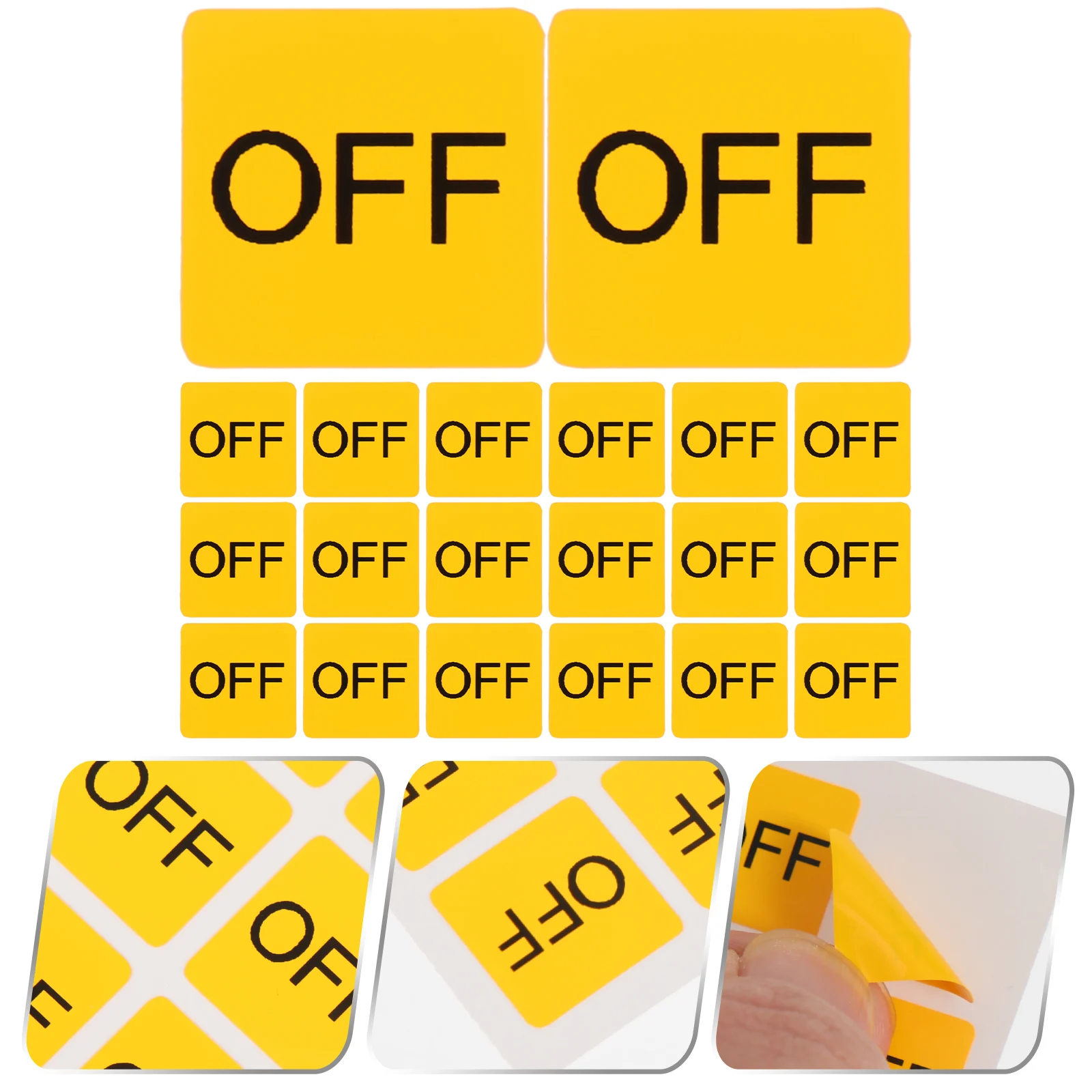 

20 Pcs Switch Button Warning Sticker Yellow Caution Stickers Label Call Device ON/OFF Fan