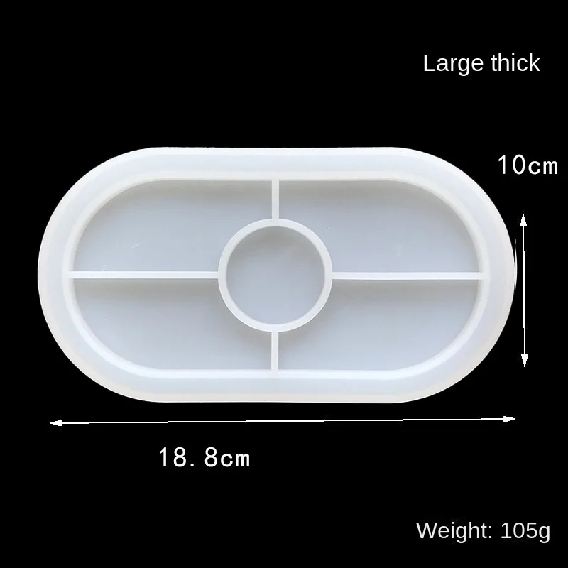 Moldes de silicona de cemento de bandeja ovalada DIY, yeso de hormigón, posavasos, molde de cerámica, decoración del hogar, artesanías hechas a