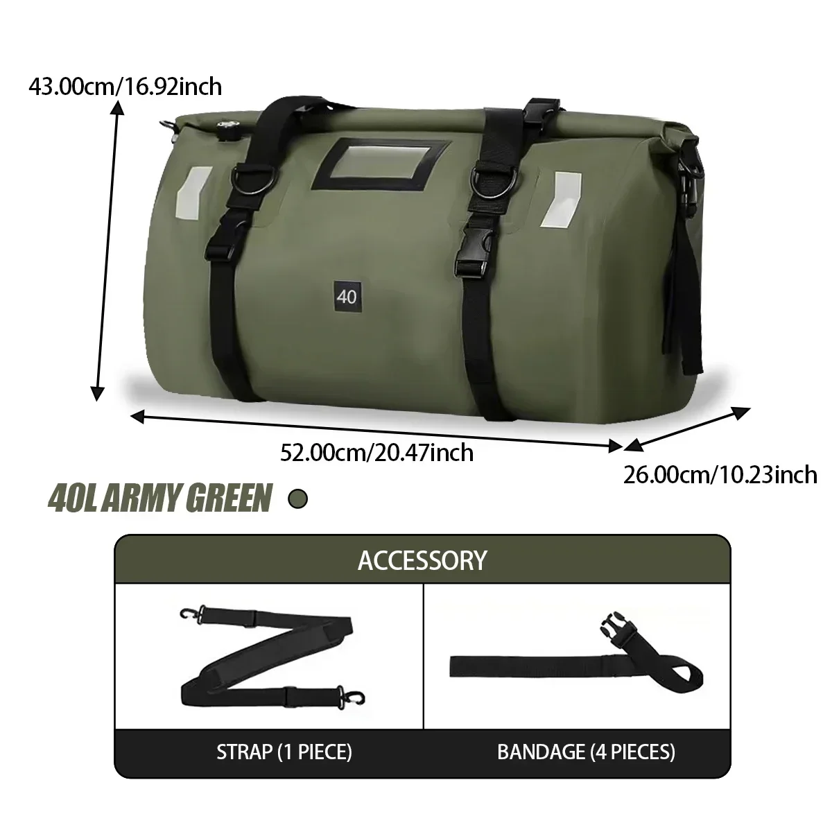 20L 50L 70L 100L 40L 66L Motorrad Wasserdichte Schwanz Tasche Reise Outdoor Trockenen Gepäck Roll Pack Tasche Motorrad Sitz Tasche – Detail 26