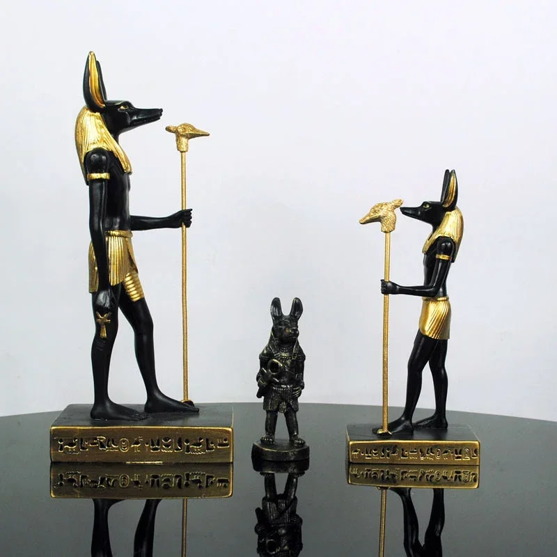Anubis Resin Arts And Crafts Jackal Ornament Dog Pharaoh Pyramid Sculpture Egypt Travel Souvenir Home Decoration Gift