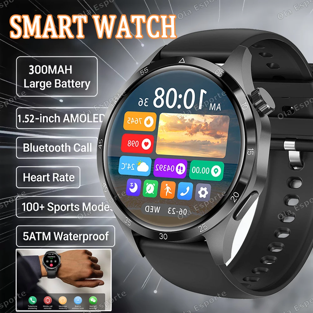 

2026 New 1.52" Smart Watch Men Sports Waterproof Fitness Heart Rate Watches GPS Tracker Bluetooth Call Smartwatch Watch 6 A3958