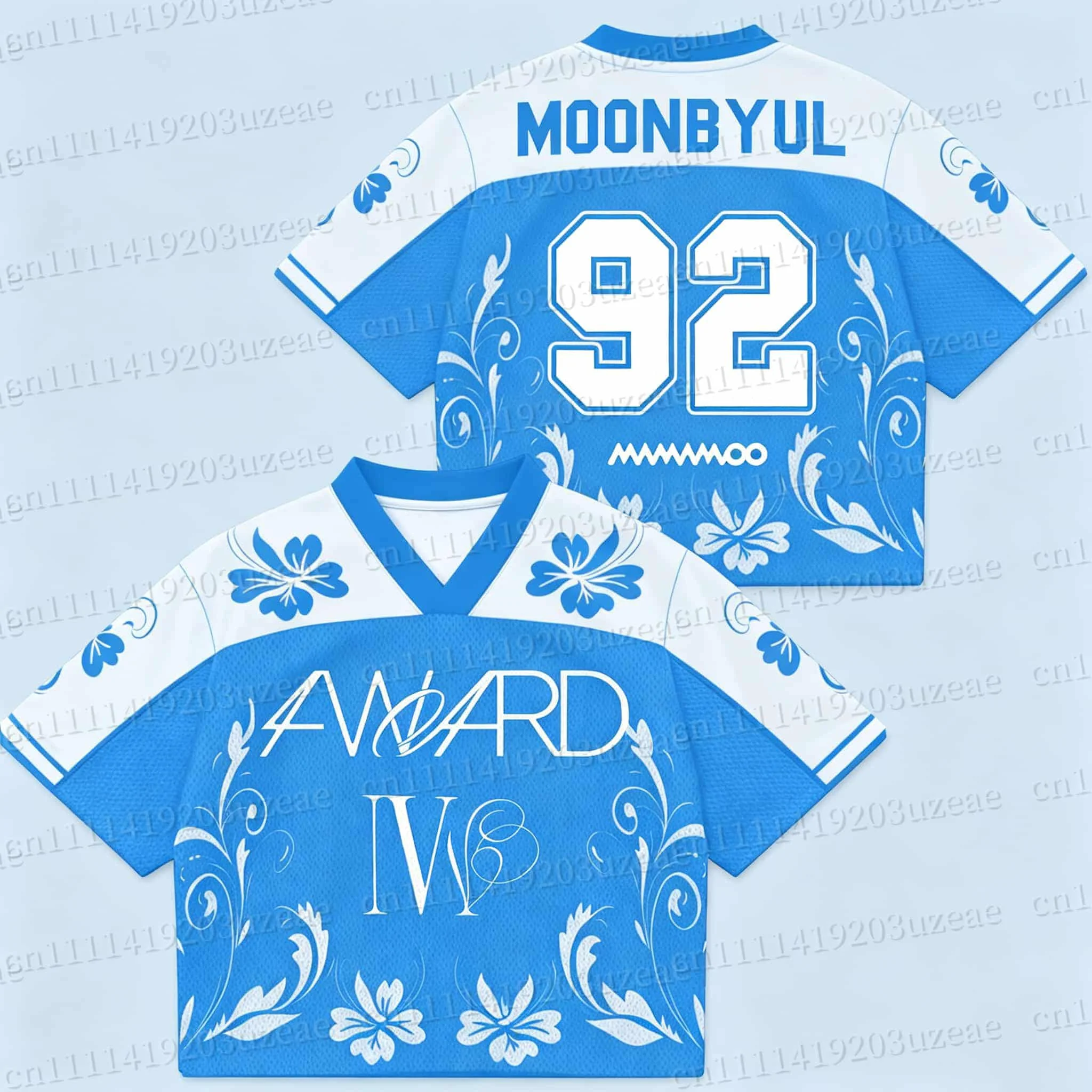 4WARD 2026 World Tour Baseball Jersey Kpop Fashion Blue White Tee Shirt Unisex Oversized V Neck Floral Vintage Concert Fans Tops