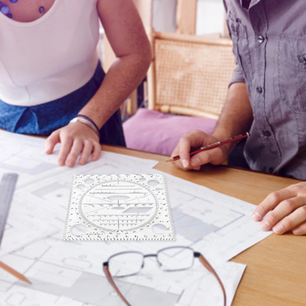 2pcs Drawing Templates Circle Stencils For Drafting Architecture Rulers Geometric Tools Shape Stencils Round Building Templates