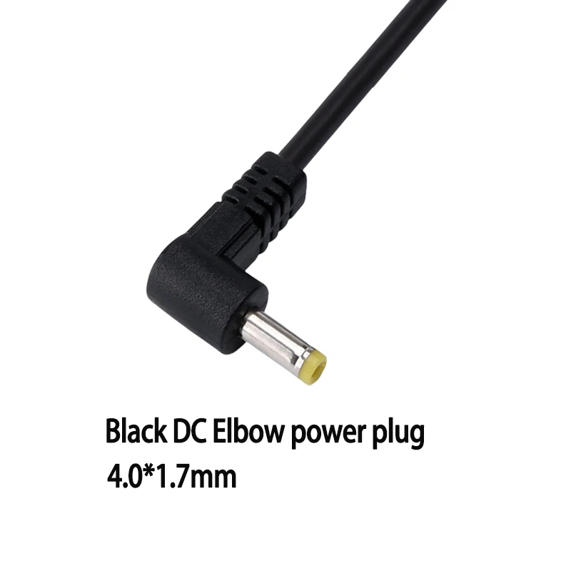 Black DC Elbow power plug USB convert to 4.0*1.7mm/DC 4017 L Shape Jack 4.0 mm x 1.7 mm 4.0x1.7mm right angle charging cable 1m