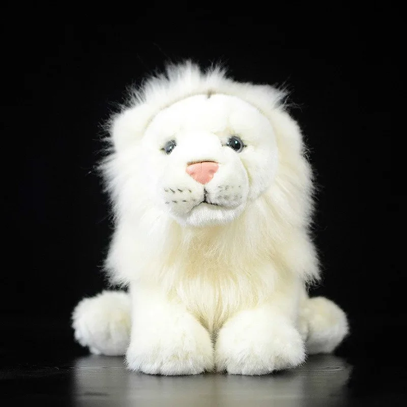 Cute White Lion Plush Doll Simulation African Lion Simulation Animal Plush Toys