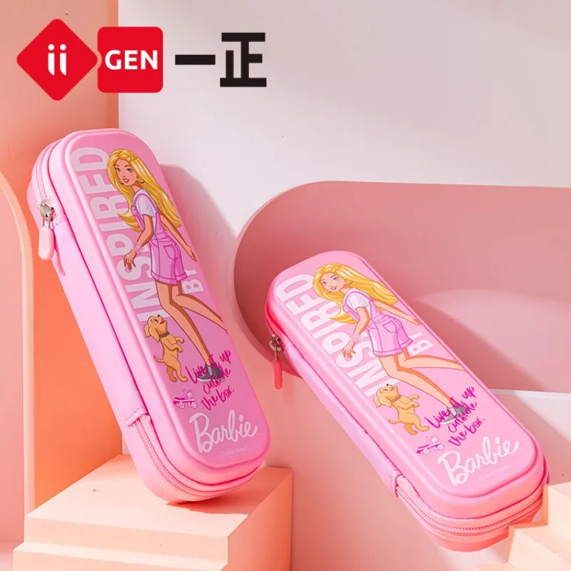 Bolsa de lápices Kawaii de doble capa de papelería coreana para niñas Barbie, estuches de lápices para niños encantadores de dibujos animados, Lindo bolso de regreso a la escuela