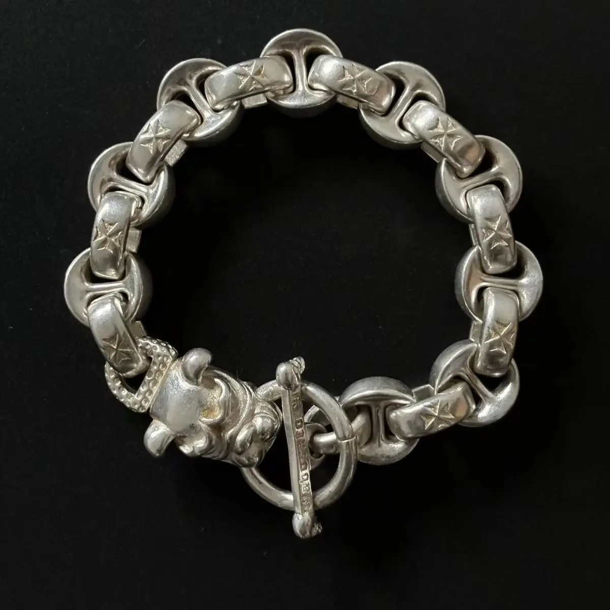 Old Tibetan Silver Hand-made Nepal Auspicious Animal Head Bracelet Domineering Transshipment Men and Women Couple Gift