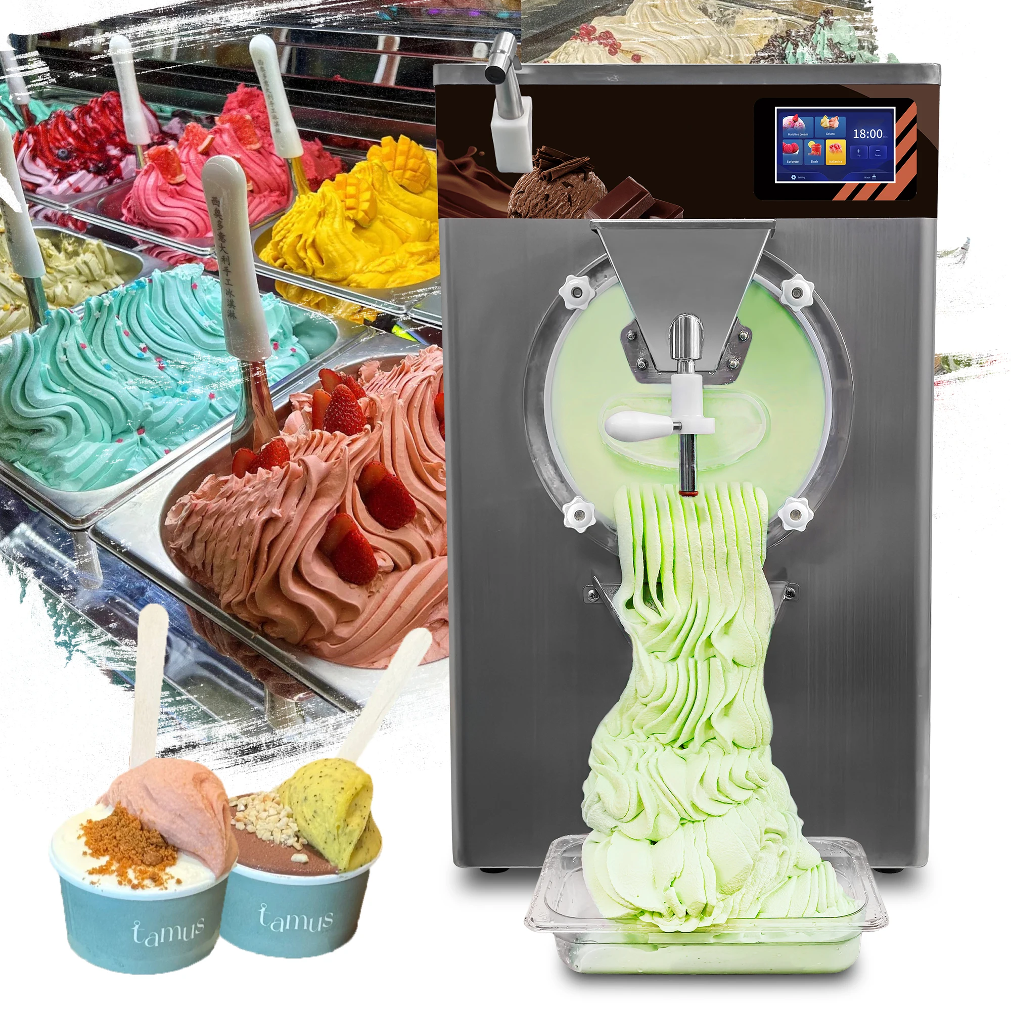 5Flavor Frozen Yogurt Shakes Smoothies Frozen Cocktails Slushes Acai Bowl Iced Coffee 8Function Hard Ice Cream Machine