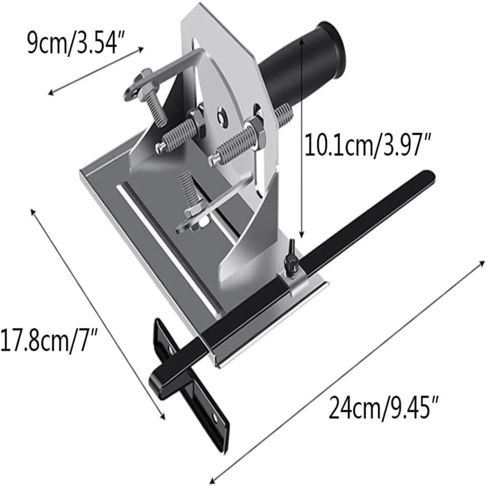 Suporte baixo estável do moedor de ângulo, 45 °, 90 °, 180 ° Cutting, largura de corte ajustável, suporte