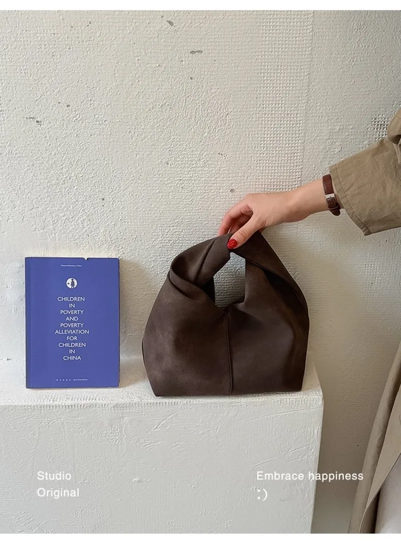 CEEKAY Wildleder-Handtasche im Hobo-Stil mit Perlenanhänger, Metallring, dünnem Riemen, vielseitig einsetzbar für den Alltag, Pendeln und Freizeit, große Kapazität – Detail 6