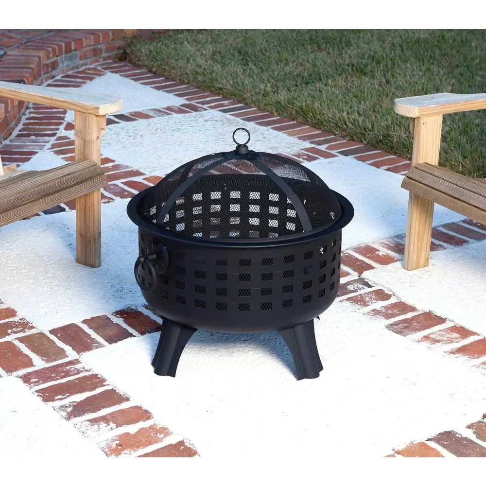 24 Inch Steel Round Lattice Fire Pit