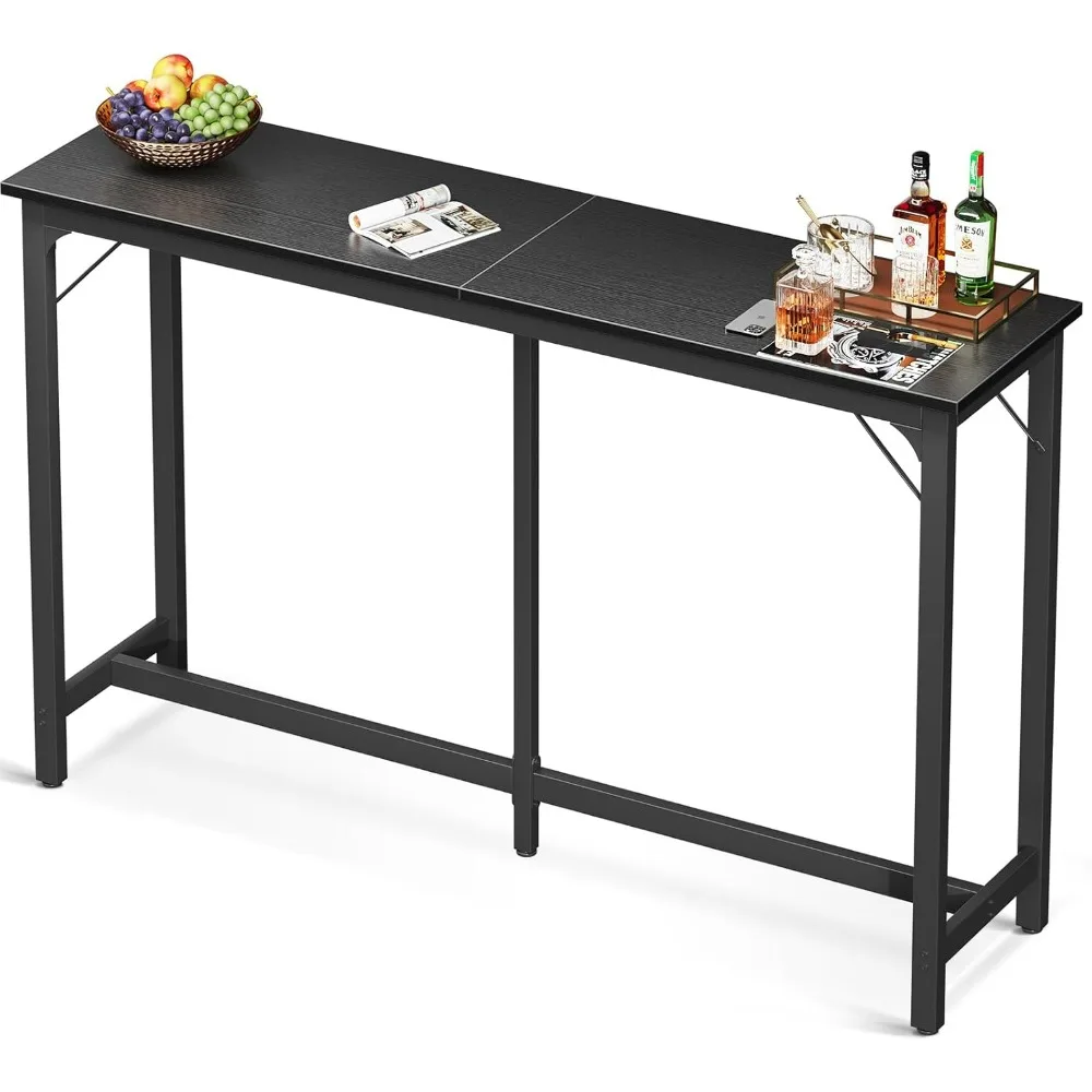 

ODK 63 Inch Black Bar Table Rectangular Pub Counter Height Table Sturdy Legs Easy-to-Clean Top for Kitchen Dining Indoor Use
