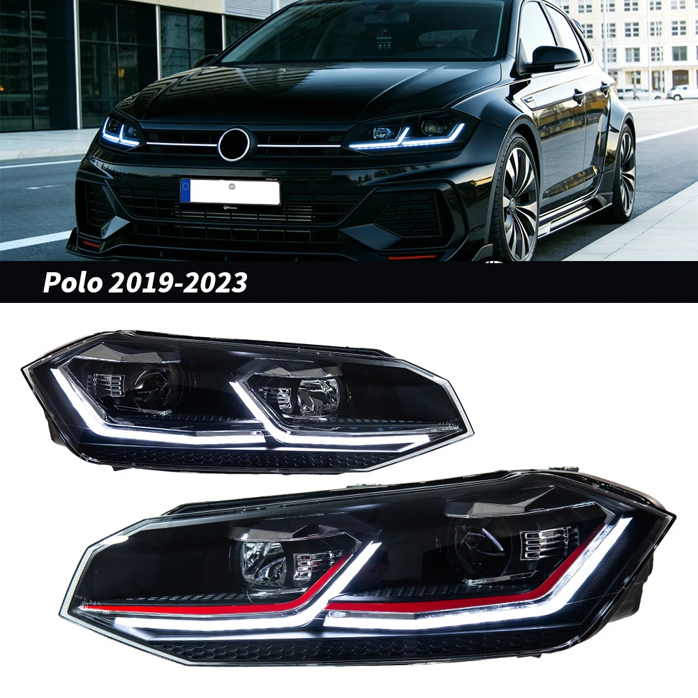 

Фара в сборе для Volkswagen POLO 2019-2022, модифицированная, с двойной линзой, версия L, светодиодная