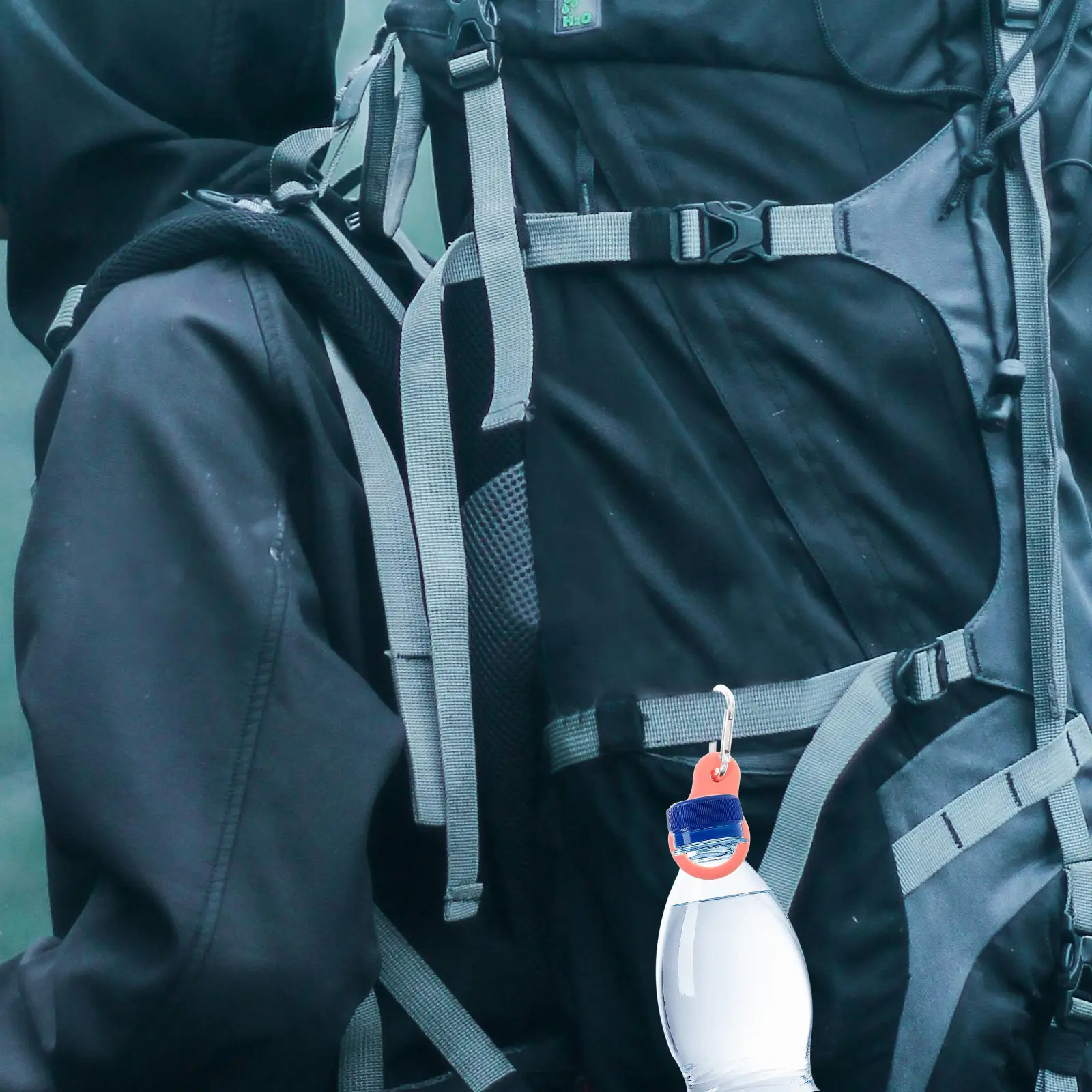 4Pcs Portable Water Bottle Buckle Clip Silicone Holder with Carabiner for Backpack Belt Bag Camping Hiking Mountaineering Quick