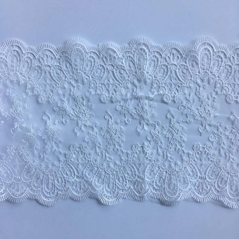 20/26Yards Two Tone White Floral Embroidered Lace Trim For Sewing Clothes Accessories Lingerie Bra Dress Underwear Fabrics