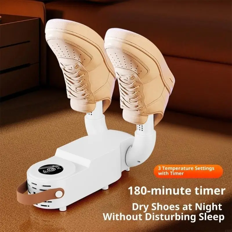   Space Saving Shoe Warmer Ceramic Heating System Auto Timer Function Even Heat Circulation for Wet Shoes Drying Solution