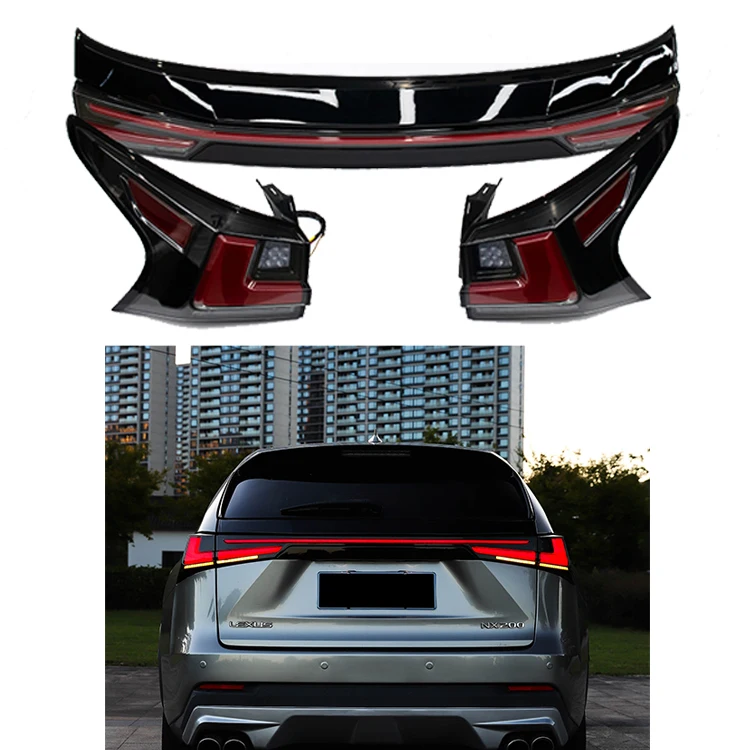 modified LED Through Tail Light for Le-xus NX 200T 300H 2014-2021 start up with animation Car Light Accessories