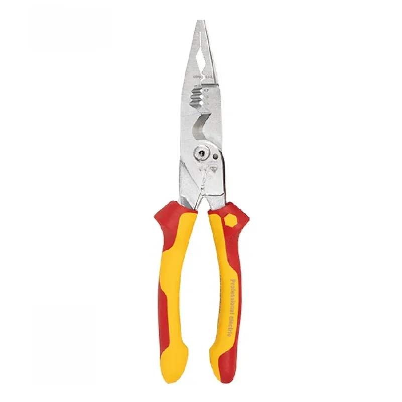 

8 in 1 Insulated Pliers 1000V VDE Snip Nose Wire Stripping plier Multifunctional Electrician hand Tool 45489