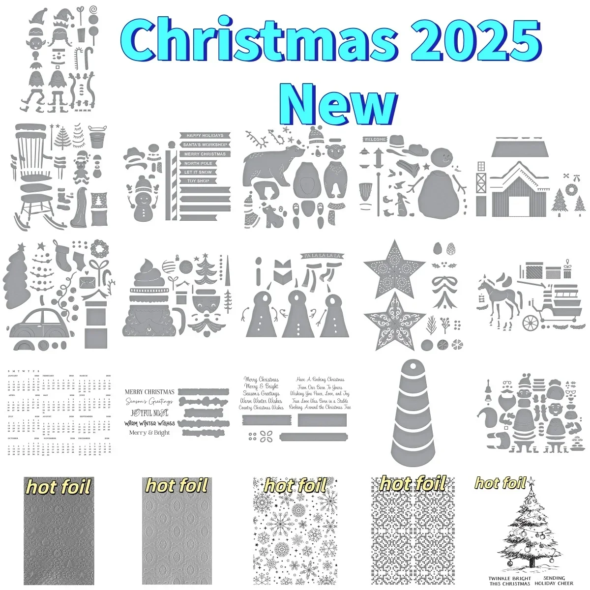 2025 New Country Christmas Collection Metal Cutting Dies Hot Foil For DIY Scrapbook Diary Decoration Embossing Supplies Album