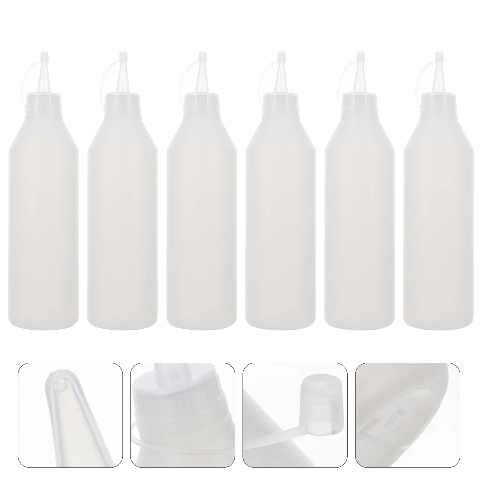 6 Pcs Glue Bottle Precision Tip Applicator Bottles Plastic Squeeze Syrup Condiment Hdpe