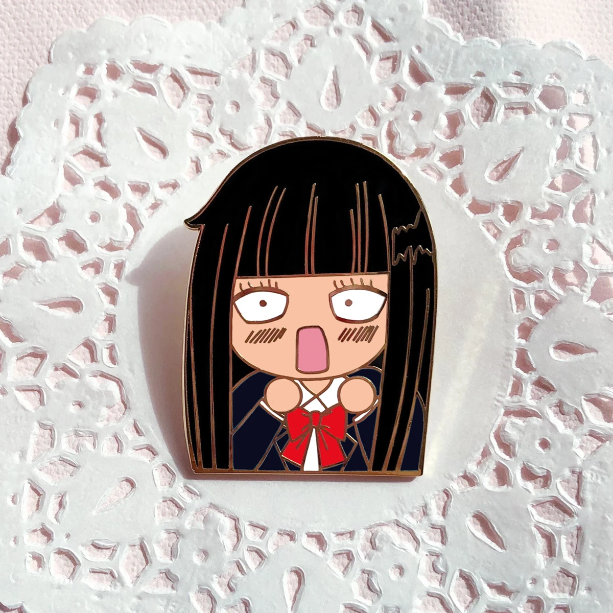 Kawaii Kuronumas Sawakos Hard Enamel Pin Cute Uniforms Senior High School Girl Brooch Metal Cartoon Anime Fan Badge Jewelry Gift