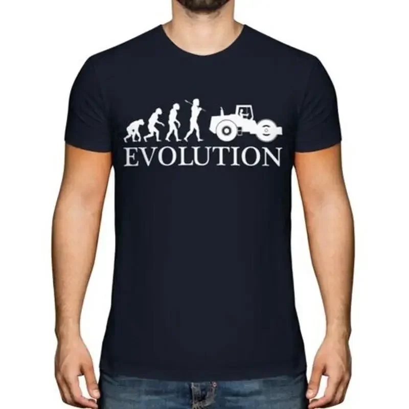 T-shirt Steam Roller Evolution Of Man pour homme, cadeau rétro Steam Punk