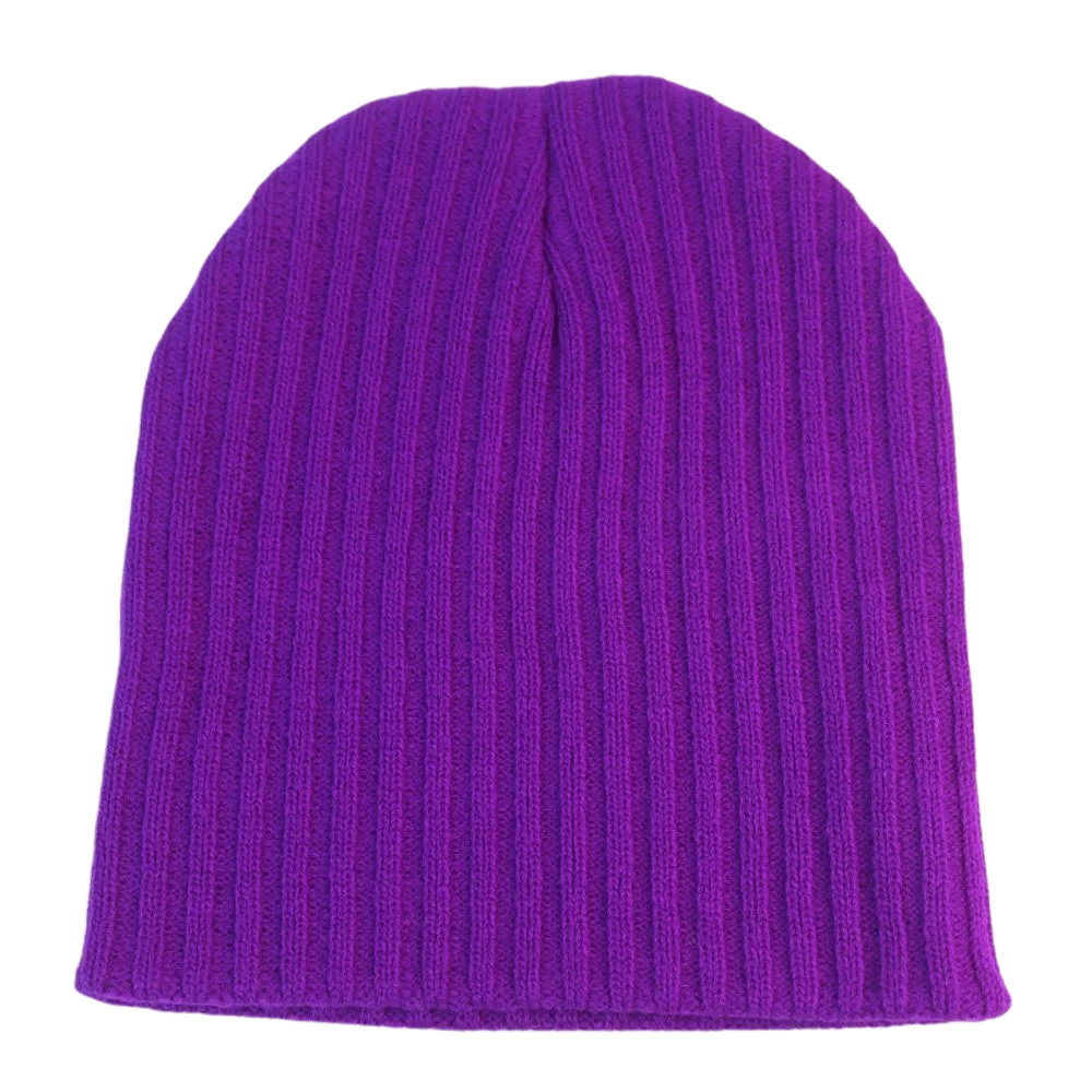 Fashion Neon Yellow Stripes Knit Cap for Men Plain Beanie Women\'s Skullies Autumn Winter Hats Purple Black Hot Pink