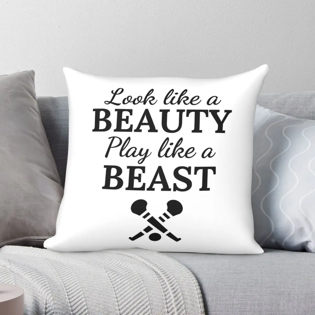 Camogie Look Beauty Play Like Beast Square Pillowcase Polyester Linen Velvet Creative Zip Pillow Case Sofa Cushion Cover 45x45