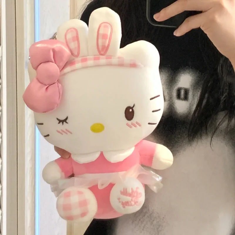 Poupées en peluche d'animaux de dessin animé pour enfants, chat KT, jouets Anime Kitty, décor de chambre Kawaii, coussin de canapé doux, cadeaux de Noël et d'anniversaire