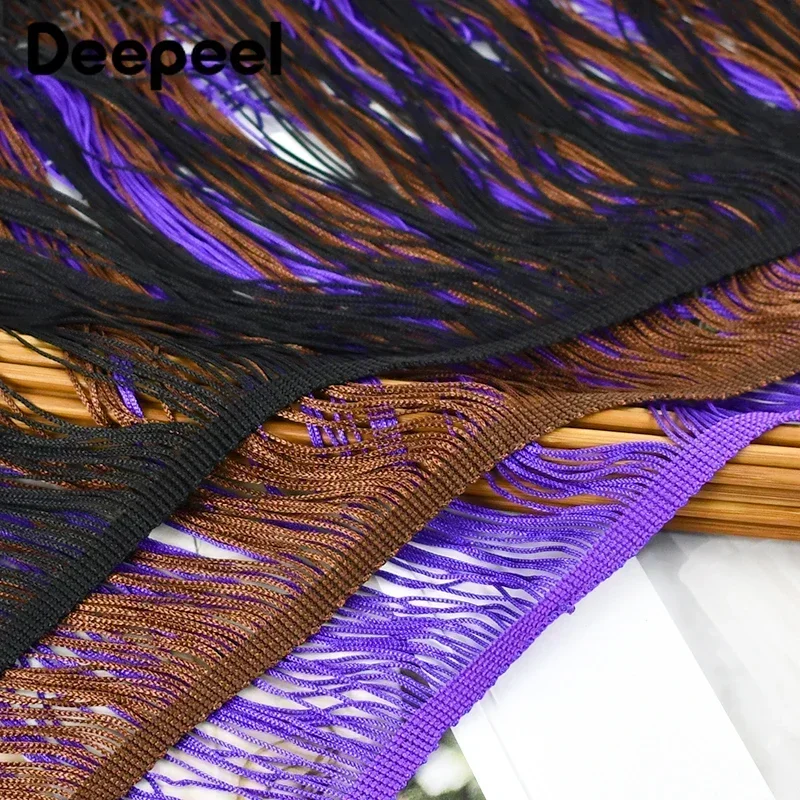 Deepeel 5/10Meters 30cm Colored Tassel Fringe Trim Woven Lace Ribbon Fringes for Sewing Clothes Stage Latin Dance Dress Fabric