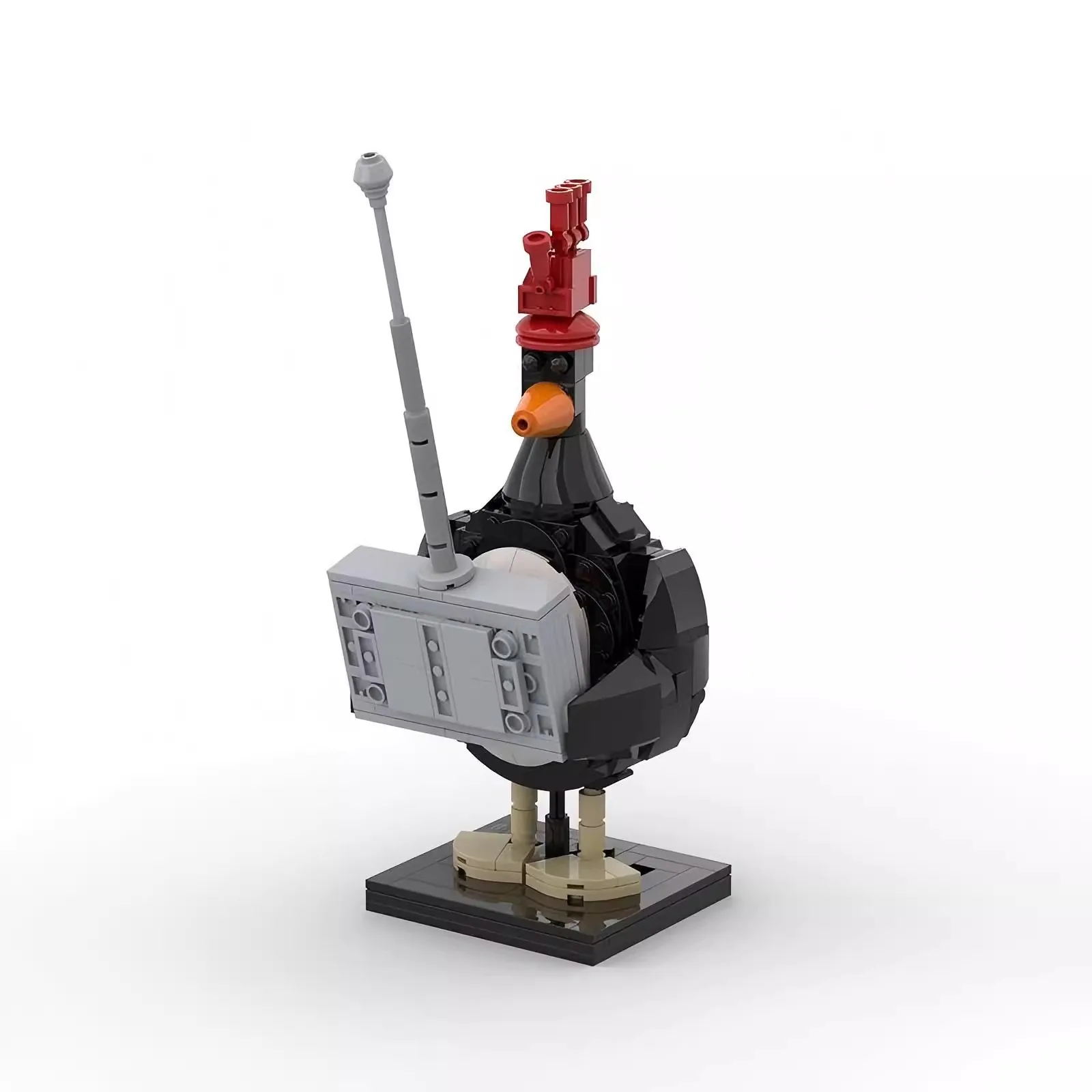 Feathers McGrawed building block model clay animation movie classic penguin character brick ornament toy for dog fans'  gift