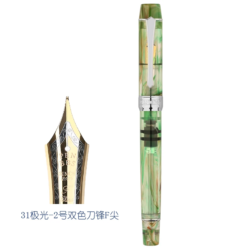 Majonh Resin Penbbs 355 Füllfederhalter, Acryl-Design, transparent, große Größe, Iridium, F, 0,5 mm Feder, Tintenstift, Büro, Schule, Schreiben, Geschenk